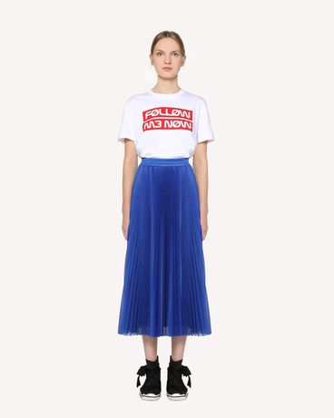 REDValentino Jersey mesh pleated skirt