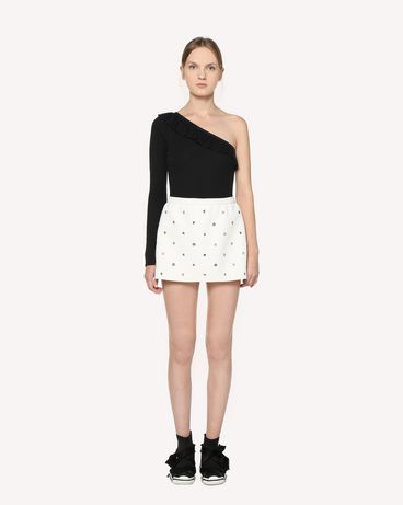 REDValentino Fused Crepe shorts with rhinestone detail