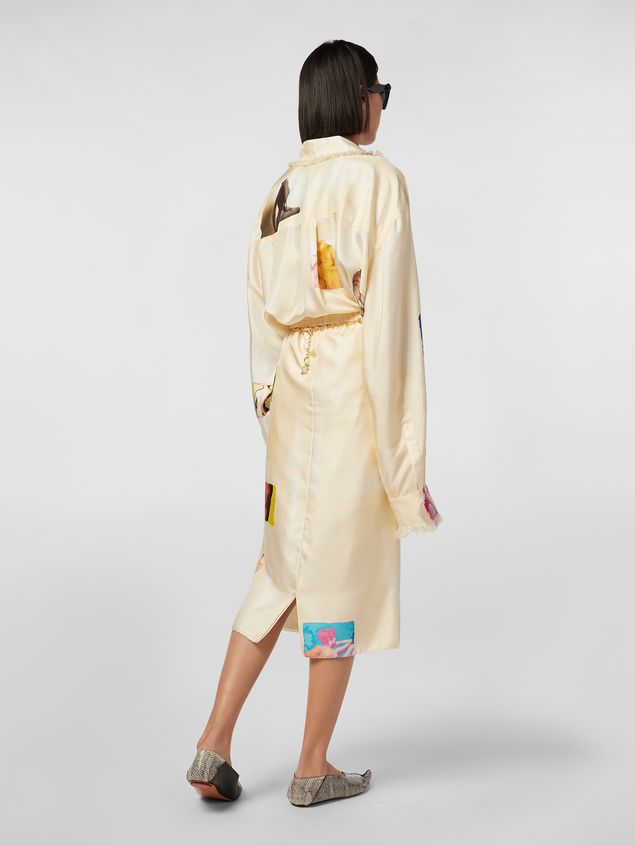 Skirt Marni Tulip skirt in silk twill with Opi print Woman