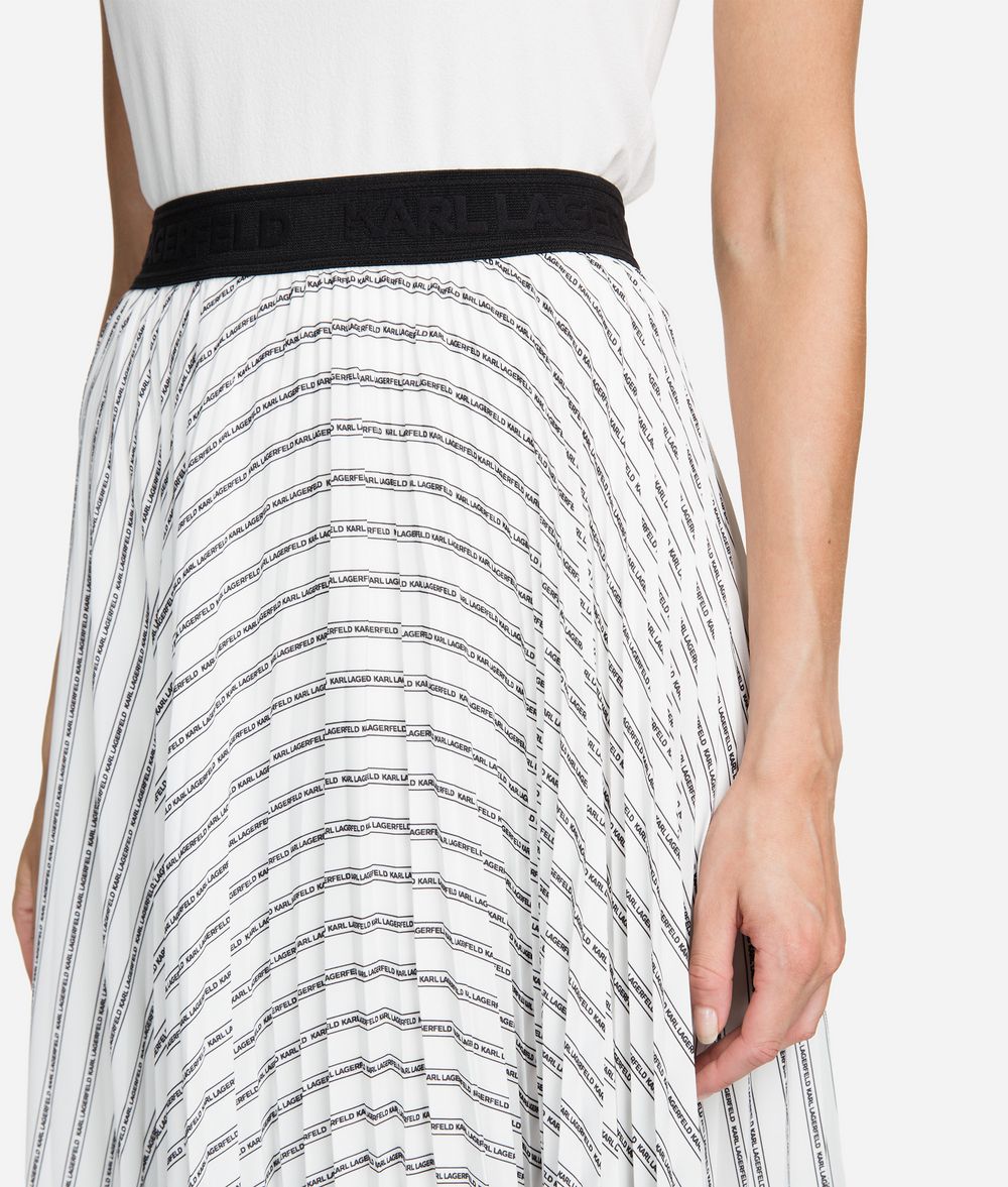 KARL LAGERFELD Pleated Logo Midi Skirt Skirt Woman d