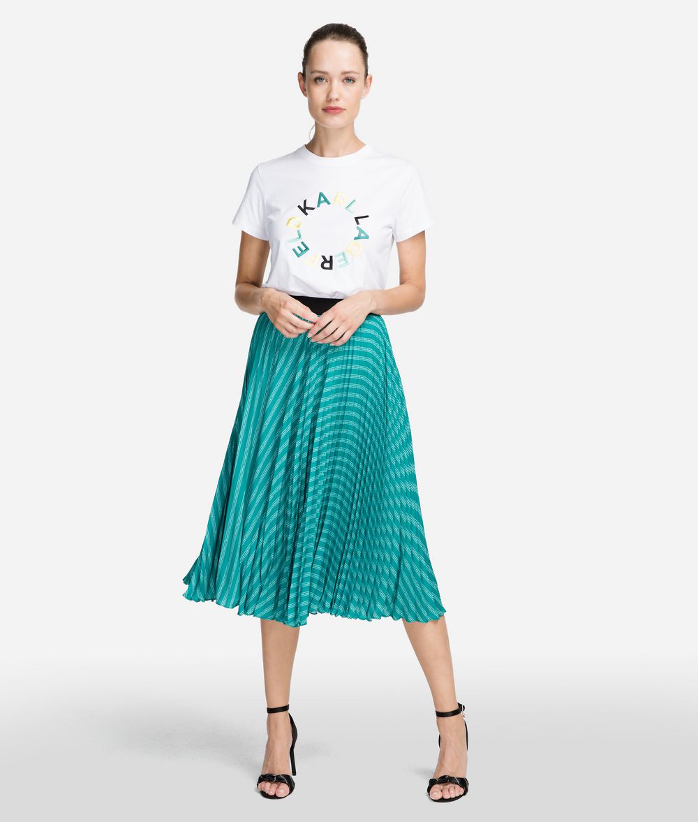 KARL LAGERFELD Pleated Logo Midi Skirt Skirt Woman f