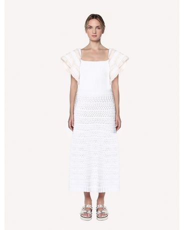 REDValentino Cotton crochet knit skirt