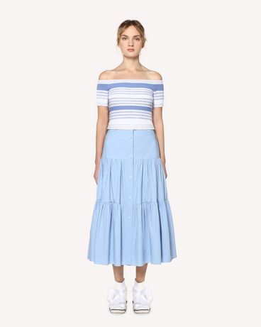 REDValentino Stretch Compact Poplin flounced skirt