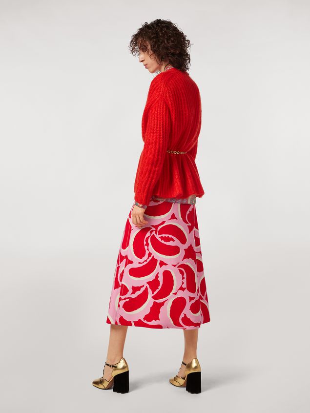 Skirt Marni Flared skirt in viscose cady Teardrop print Woman