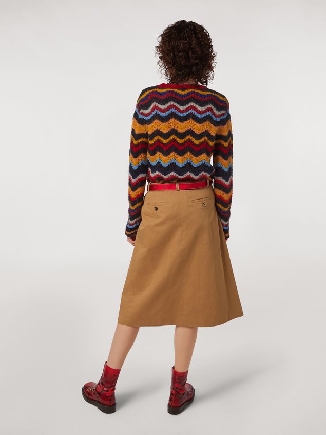 Skirt Marni Cotton and linen drill skirt with belt Woman