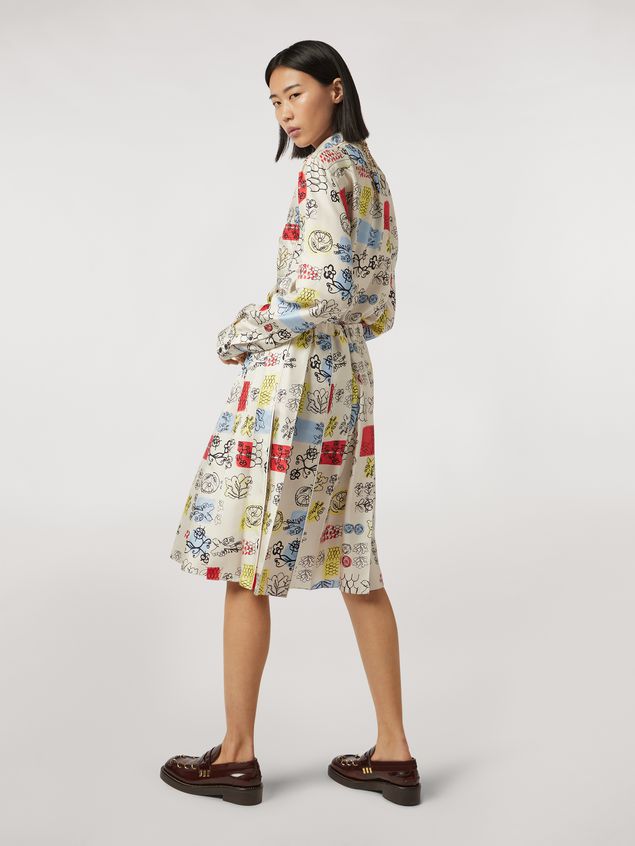 Skirt Marni Pleated silk skirt Memoria print Woman