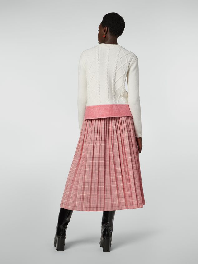 Skirt Marni Pleated skirt in yarn-dyed techno wool Houndstooth pattern Woman
