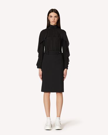 REDValentino Viscose wool-gabardine pencil skirt