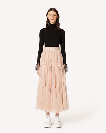 REDValentino Point d'Esprit Tulle pleated skirt