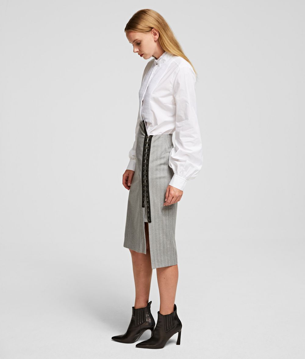 KARL LAGERFELD Hook & Eye Pencil Skirt Skirt Woman d