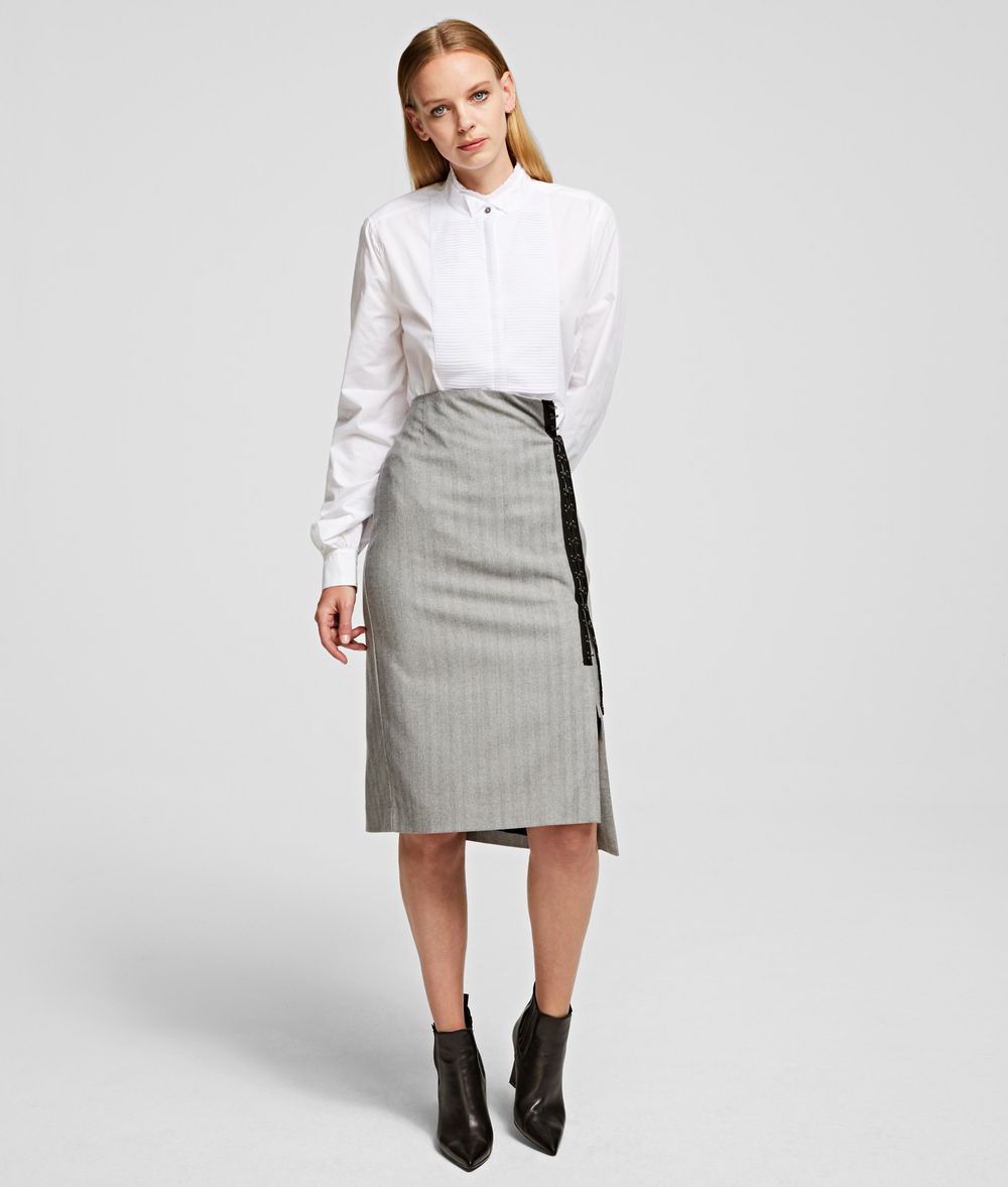 KARL LAGERFELD Hook & Eye Pencil Skirt Skirt Woman f