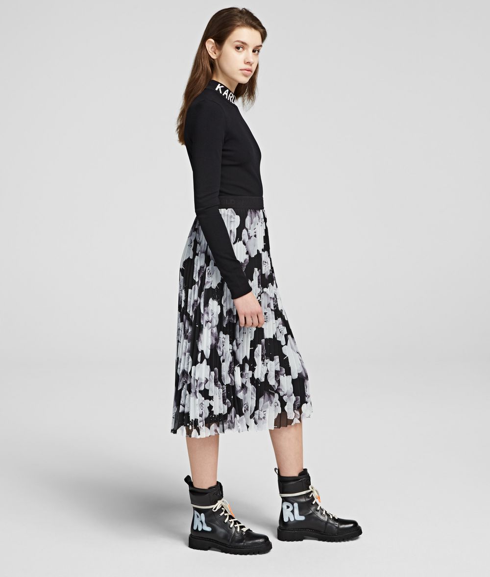 KARL LAGERFELD Orchid Print Maxi Skirt Skirt Woman d