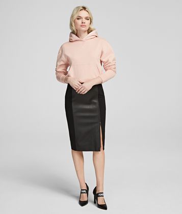 KARL LAGERFELD LEATHER PENCIL SKIRT