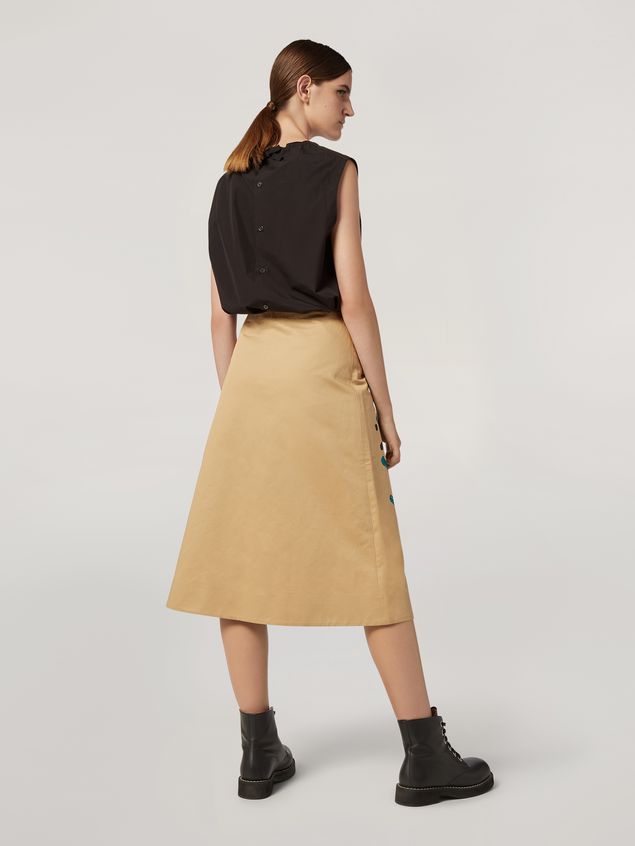 Skirt Marni A-lined skirt in cotton and linen drill Jungle Liz print Woman