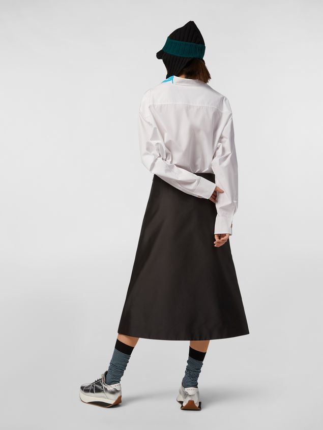 Skirt Marni A-lined skirt in techno mikado silk with embroidered multicoloured patches Woman