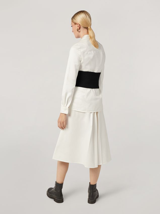 Skirt Marni A-lined skirt in cotton satin with side belts Woman