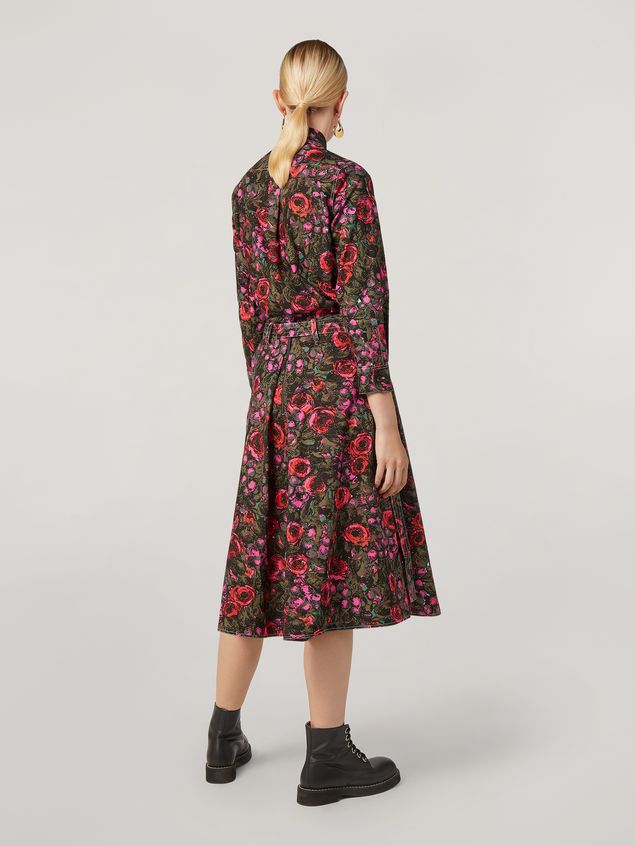 Skirt Marni A-lined skirt in poplin Amarcord print with side belts Woman