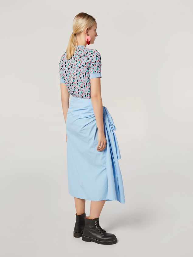 Skirt Marni Draped A-lined skirt in cotton poplin Woman
