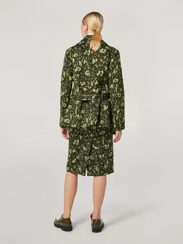 Skirt Marni Pencil skirt in cotton jacquard Wild print with slit Woman