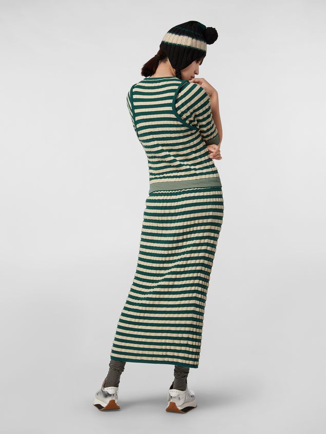 Skirt Marni WANDERING IN STRIPES striped skirt in wool with embossed effect Woman