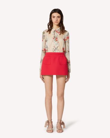 REDValentino Scallop detail bicolor fused tech mini skirt