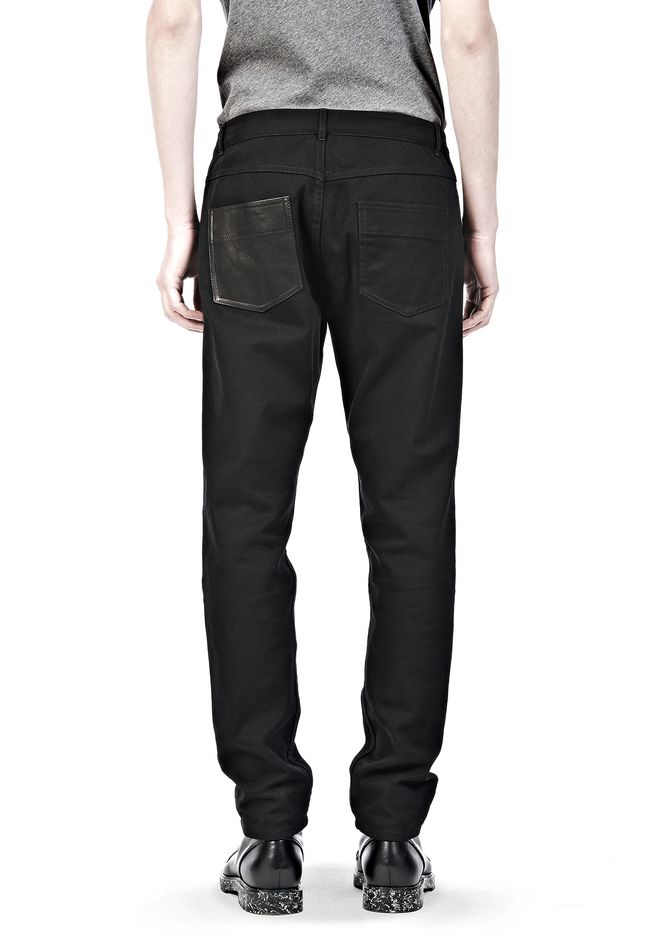 COTTON CANVAS JEANS WITH LEATHER POCKET Denim Alexander Wang