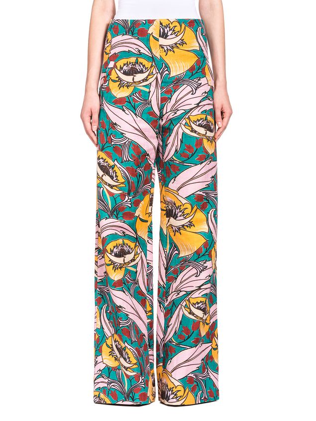 Pants In Linen Bellwoods Print ‎ from the Marni ‎Spring Summer 2018 ...
