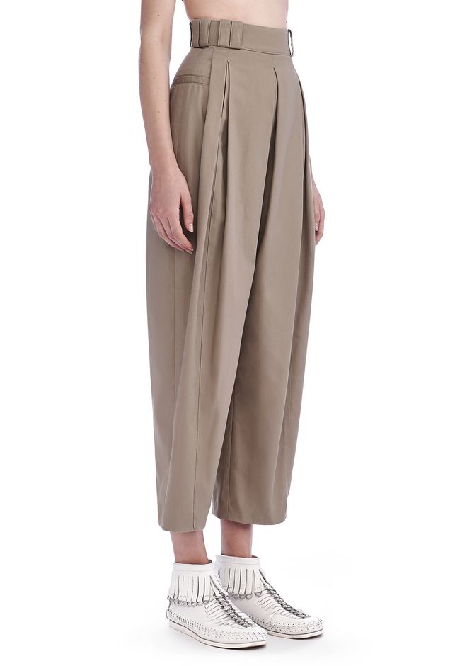 HIGH WAISTED PLEAT FRONT PANTS | PANTS | Alexander Wang Official Site