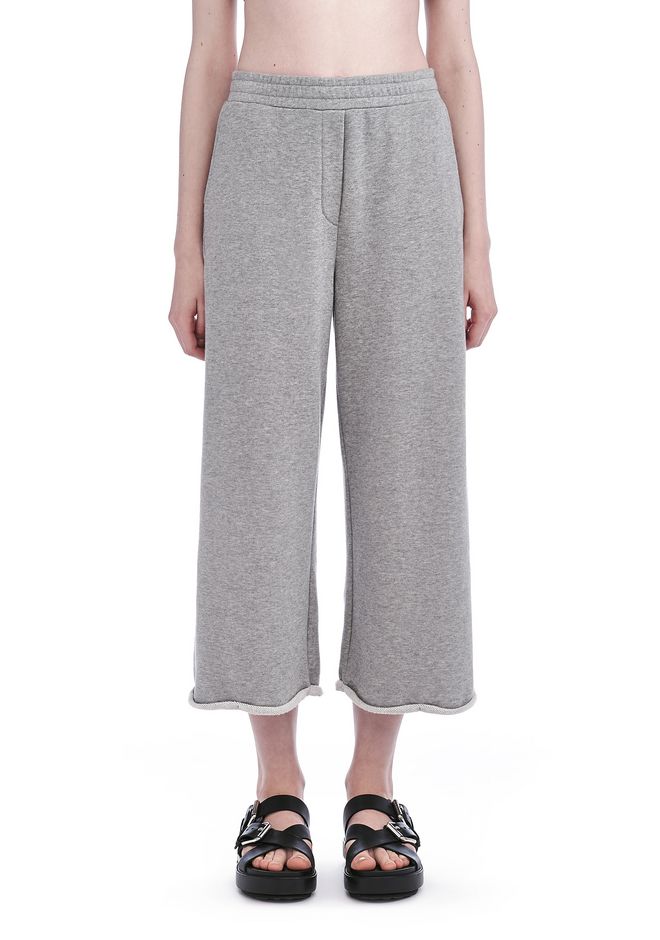 FRENCH TERRY CROPPED WIDE LEG SWEATPANTS | PANTS | Alexander Wang ...