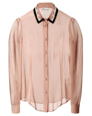 REDValentino Scalloped collar Silk Shirt