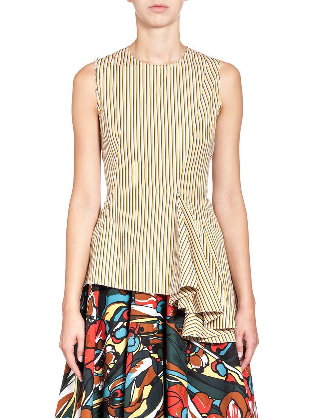 Top In Yarn Dyed Striped Cotton ‎ from the Marni ‎Fall Winter 2018 ‎ collection | Marni Online Store