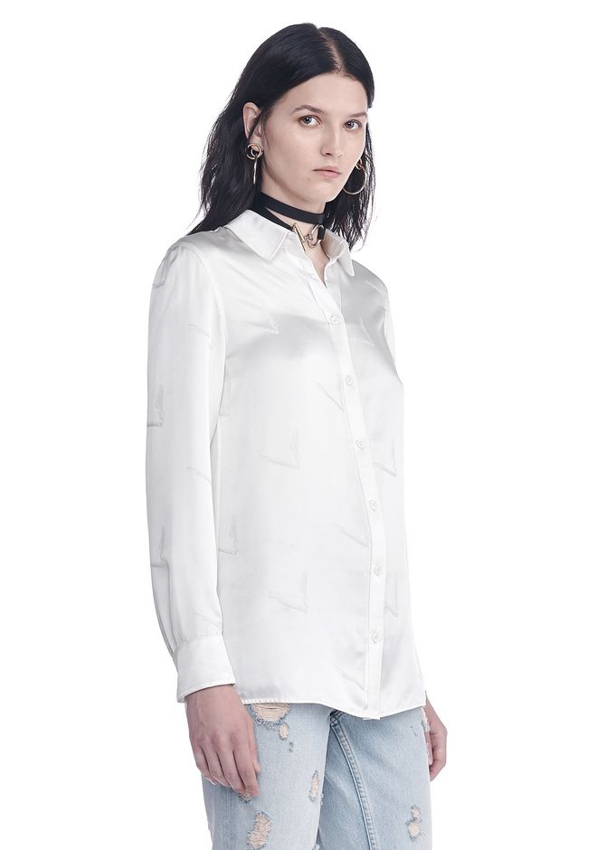 silk button up women