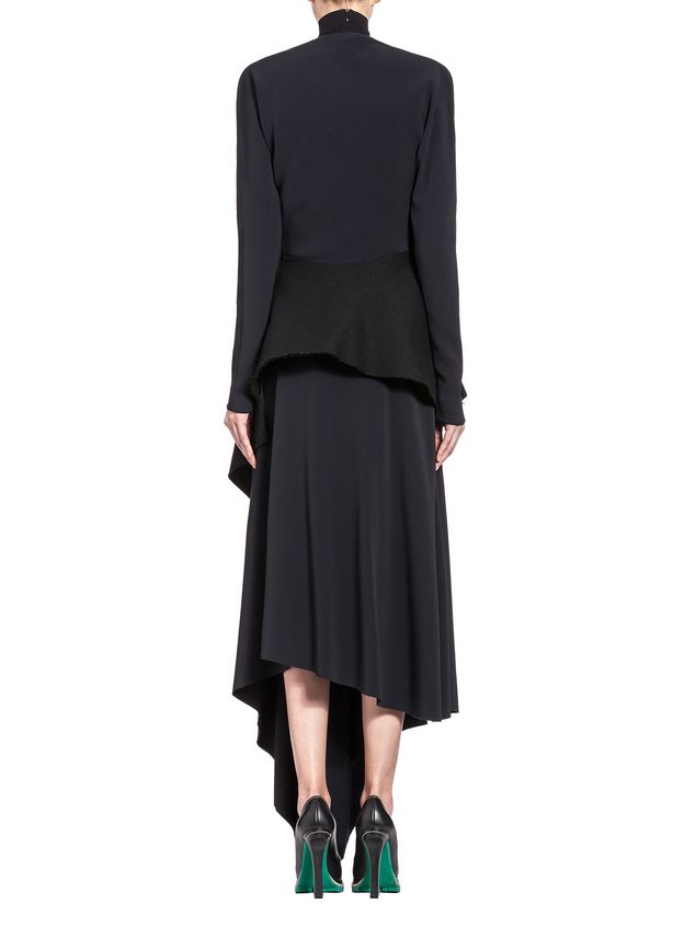 Long Sleeve Shirt Marni Runway asymmetric shirt in stretch cady Woman