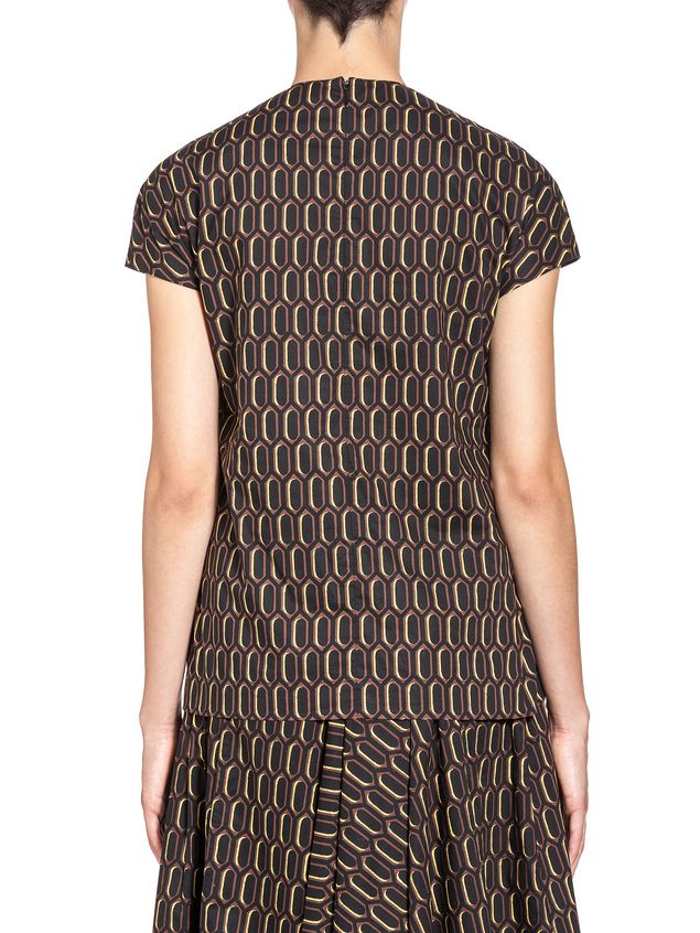 Short Sleeve Shirt Marni Blouse in poplin Amlapura print Woman