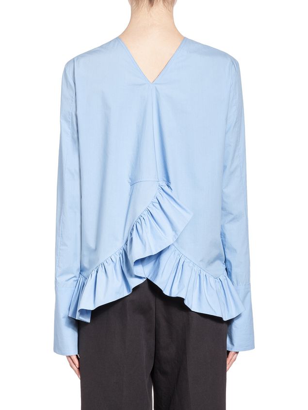 Short Sleeve Shirt Marni Blouse in crispy cotton with ruffle Woman