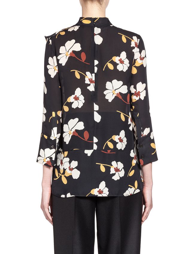 Chemise manches mi-longues Marni Blouse en georgette de soie imprimée Distal Femme