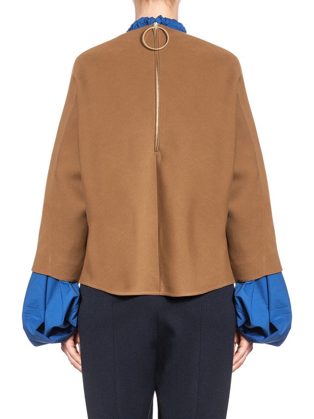Long Sleeve Shirt Marni Runway kimono blouse in wool and silk Woman