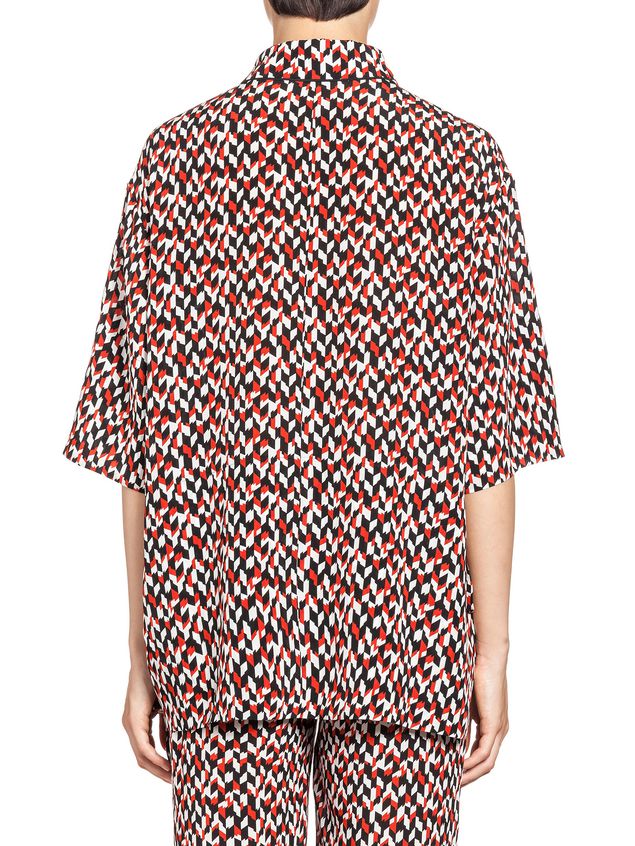 Short Sleeve Shirt Marni Blouse in silk crepe Crinkle print Woman