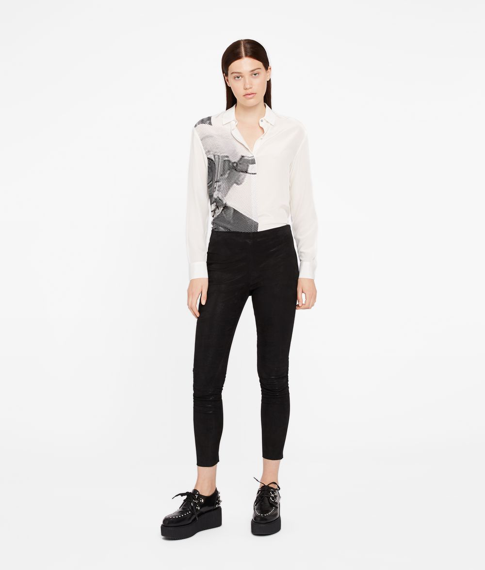 KARL LAGERFELD Silk Photo Print Shirt Blouse Woman d