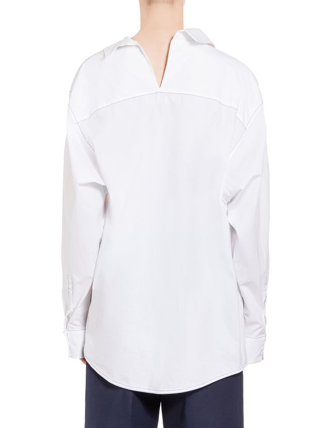 Long Sleeve Shirt Marni Cotton shirt with white asymmetric collar Woman