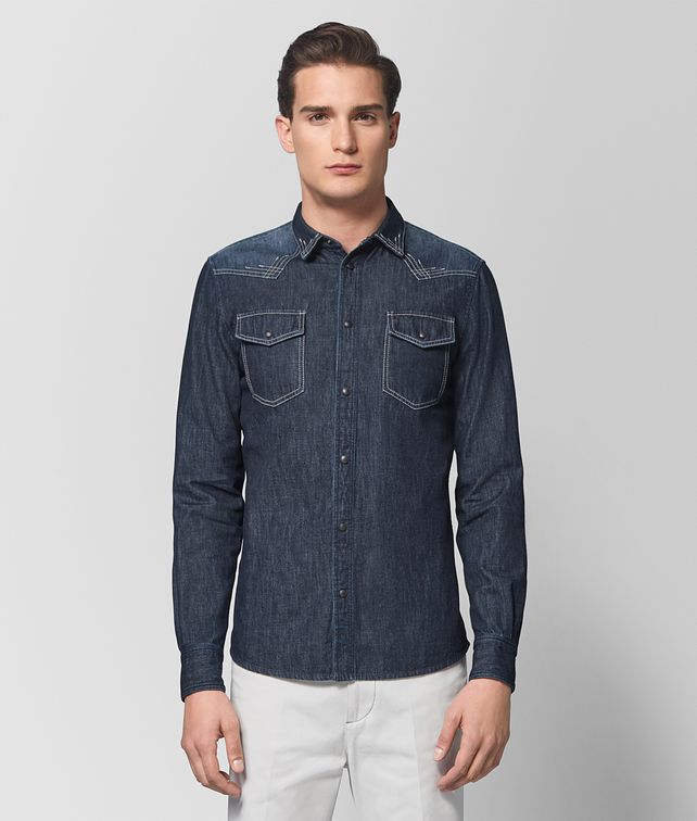 navy denim shirt