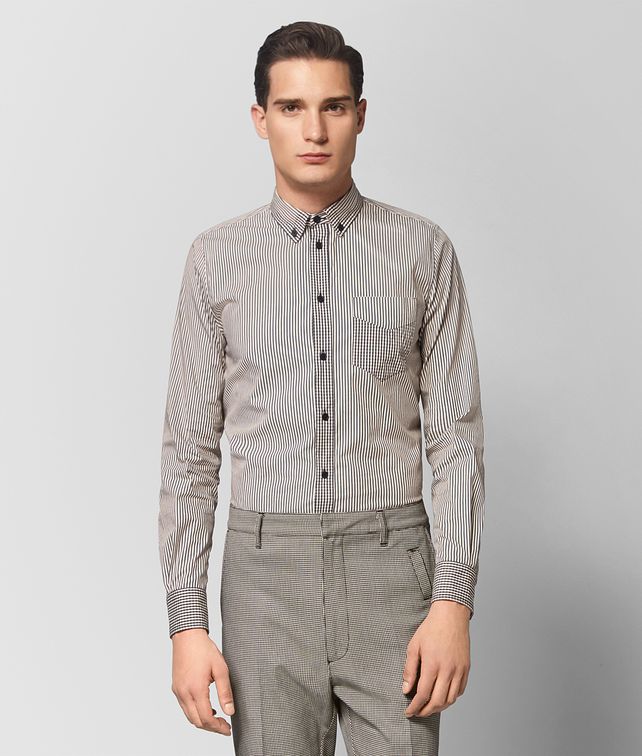 BOTTEGA VENETA MIST/NERO COTTON SHIRT Shirt Man fp