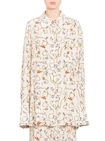 Marni Silk shirt with Frank Navin Cracker Jacks print Woman