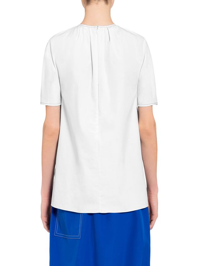 Short Sleeve Shirt Marni Poplin crew neck shirt Woman