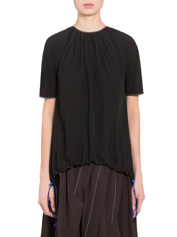 Marni Crepe-back satin short-sleeved shirt Woman