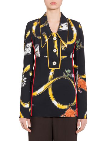 Marni Viscose shirt with Frank Navin Cracker Jacks print Woman