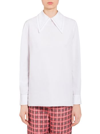 Marni Poplin shirt with contrast buttons Woman