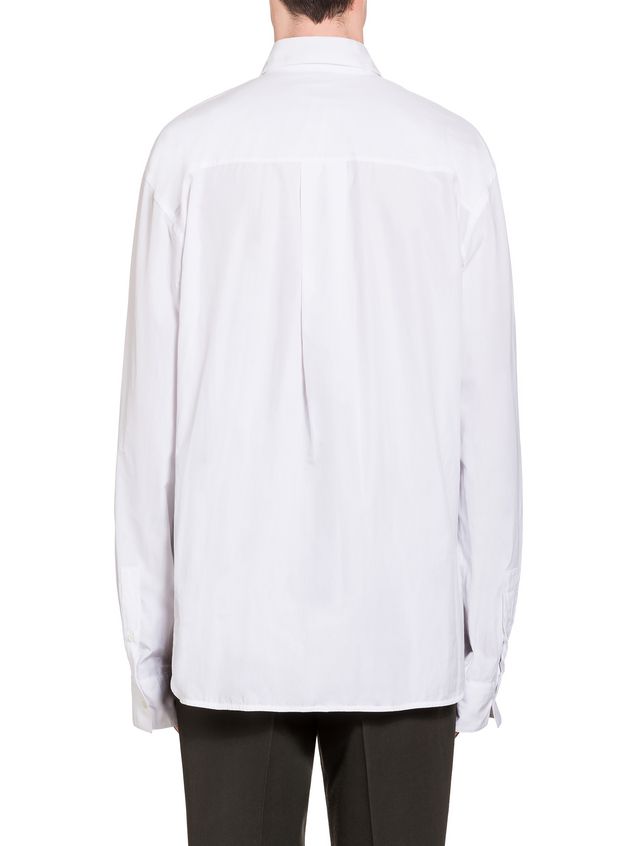 Long Sleeve Shirt Marni Poplin shirt with Frank Navin print and breast pocket Man