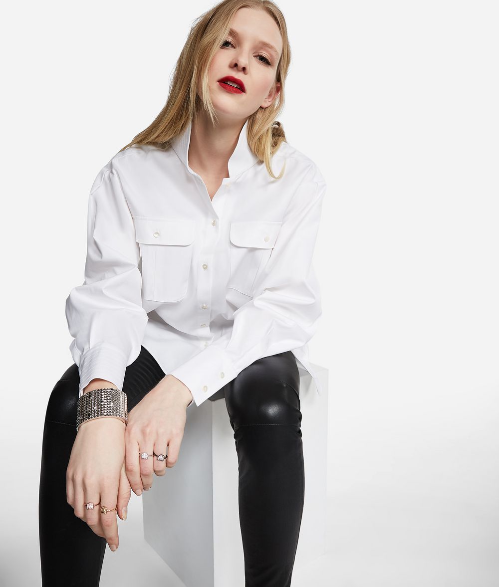 KARL LAGERFELD KARL Stand Collar Shirt Blouse Woman f