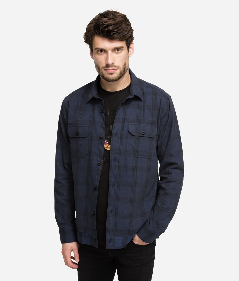 KARL LAGERFELD Plaid Trucker Shirt Shirt Man f
